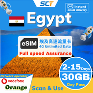 Egypt Travel eSIM【30GB High speed data】 4G/5G Unlimited data LTE Prepaid Cards 【✅ Instant email deli