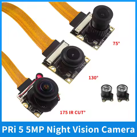 Raspberry Pi 5 Night Vision Camera 5MP 1080P Wide Angle IR-CUT FF AF Cameras Optional 2 Infrared Lig