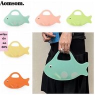 AOMSOM Jelly Handbag, PVC Material Candy Color Transparent Handbag, Summer Fish Shape Cartoon Handba