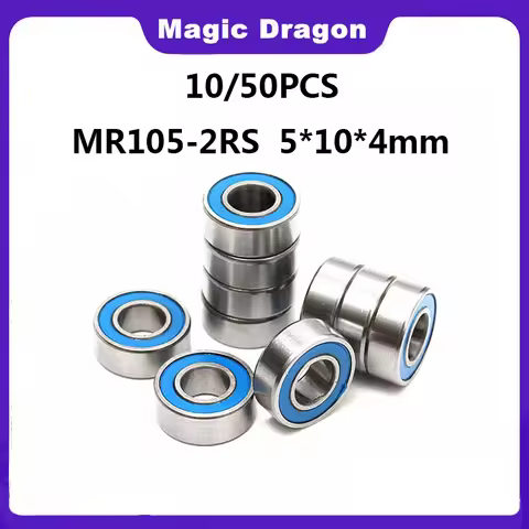 10/50PCS MR105-2RS Bearing ABEC-5 5x10x4 mm Miniature MR105RS Ball Bearings Blue Sealed Bearing MR10