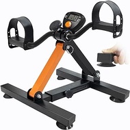 Under Desk Bike Pedal Exerciser, Adjustable Heights &amp; Foldable Cycle Exercise Bike for Office,Stable Peddler Exerciser with Suction Cup Feet for Seniors, Fitness Exerciser for Arms &amp; Legs Workout