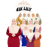 HAZEL TD Cik Lily Baju Tshirt Cotton Muslimah Labuh (Bereben) (Berbelah di tepi) (Berpoket) (A-Cutti