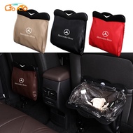 GTIOATO Car Seat Back Bin Trash Automobiles Leather Organizer Storage Bag For Mercedes Benz W212 W204 W213 W205 W211 A180 A200 B180 C180 E200