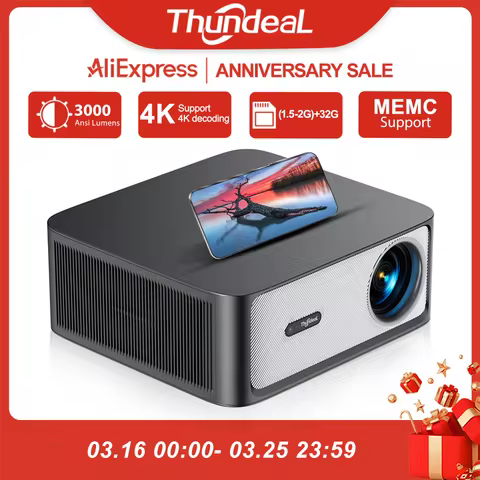 ThundeaL TD98Pro 2K 4K Full HD 1080P Portable Projector Auto Focus Android WiFi Home Cinema Outdoor 