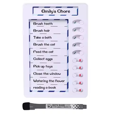 Precisionn 1Set Erasable Chore Chart For Kids,Reusable To Do List Board My Chores Magnetic Dry Erase