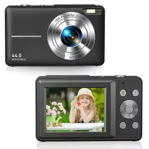 Camera, FHD 1080P Compact Camera 44MP 16X Zoom Point And Shoot Camera With 32GB SD Card,Lanyard, Poc