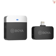 BOYA BY-M1LV-D 2.4GHz Wireless Microphone System Transmitter + Receiver Mini Recording Mic Replacement for iOS Smartphones Tablets Vlog Recording Live Stream Vi Came-0306