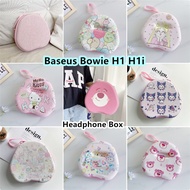 【Direct supply】For Baseus Bowie H1 H1i Headphone Hard Case Pure black Headset Earpads EVA Casing Box