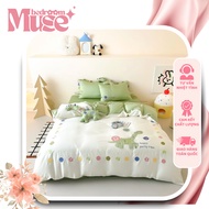 (L41629)Bedding Set Made of High Quality Tencel Material, Soft and Cool, Embroidered Dinosaur Patter