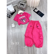 Set áo cotton Kuromi DP83 quần túi hộp cho bé gái