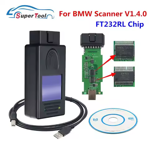 A++ Quality OBD2 Auto Scanner 1.4.0 For BMW Scanner Tool Unlock Version 1.4 With FT232RL Chip PA Sof
