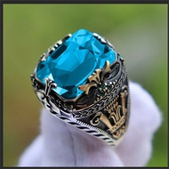 Engagement Party Jewelry Emerald Inlaid Men's Ring