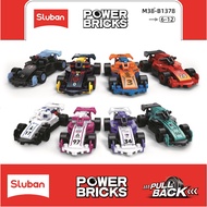 Sluban - Power Bricks Building Blocks Toys-Pull Back Car9-Racing-8types M38-B1378A - M38-B1378H Boys