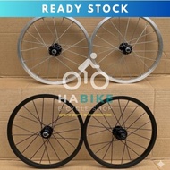 Wheelset 16 Alloy SIlver And Black Ready to Use Front Rear Bicycle Rims 16 Alloy MINI BMX FOLDING