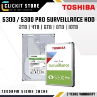 TOSHIBA S300 / S300 PRO Surveillance 3.5" SATA Internal Hard Drive HDD - 2TB / 4TB / 6TB / 8TB /10TB