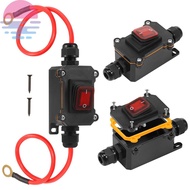 3 Pcs 12V Inline Cord Switch IP67 Waterproof with Red Indicator Light for Automotive Marine Outdoor 