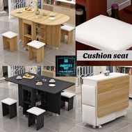 FAYE Foldable dining table cushion stools oval table round dining table folding