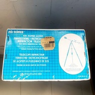 (清倉減價)古董玩具望遠鏡 Edu-science 525 power 60mm terrestrial astronomical refractor telescope 連木製腳架 1989年 玩具