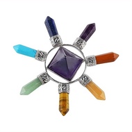 [ ร้าน กฎแรงดึงดูด ATTRACTION SHOP ] 1pc 7 Chakra Crystal Energy Generator Healing Reiki Point Pyram