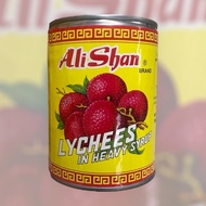 AliShan Lychee dalam Tin 565g | Laici Segar Dalam Sirap | Buah Dalam Tin untuk Pencuci Mulut & Minum