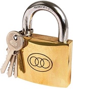 Tri-Circle 266 267 Brass Padlock 63mm 75mm 3 Brass Key