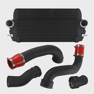 Black/Blue/Red Intercooler w/ Charge Pipe Kit + Boost Pipe For BMW F10 FX 535i 640i 740i N55 Aluminu