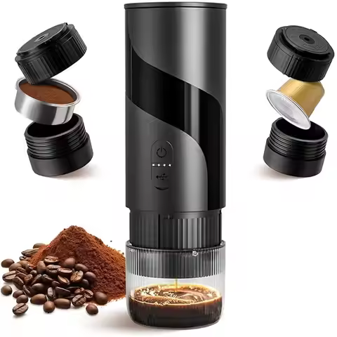 A99T 2 In 1 Portable Electric Espresso Coffee Maker Portable Coffee Machine Capsule Coffee Machine
