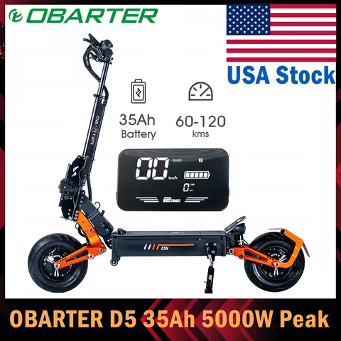 USA Stock OBARTER D5 Electric Scooter Adults 60KM/H 12Inch 48V35AH Removeable Battery Peak 5000W IP6