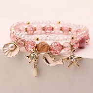 bracelet for woman gelang Summer Ocean Series Fresh Whale Starfish Shell Crystal Bracelet Female Sim
