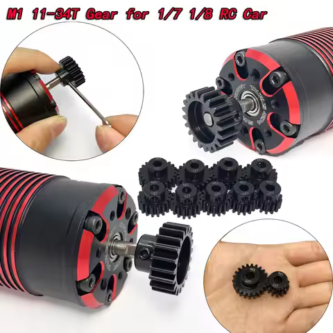 M1 5mm 34T 33T 11T 12T 14T 15T 20T 21T 22T 24T 26T 28T 30T Black steel Metal Pinion Motor Gear for 1