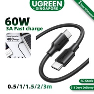 UGREEN USB C to USB C Charger Cable, 60W PD Fast Charging Cord, 3A Type C Cable Compatible with iPho