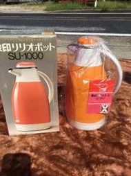 日本帶回 昭和時期 象印 SU-1000 保溫瓶 真空熱水瓶 亮橘色 1.0L (日本製)