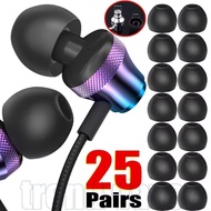 25/20/15Pairs S/M/L Replacement Headphones Eartips - Soft Silicone Ear Caps - Universal Multifunctio