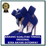 Piolita Store | New Hils Glass HeelWanita | Hils | Hils B OO133 Zeline Ribbon Shoes - Navy
