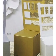 Miniature Gold Favor Chair Door Gift Candy Box