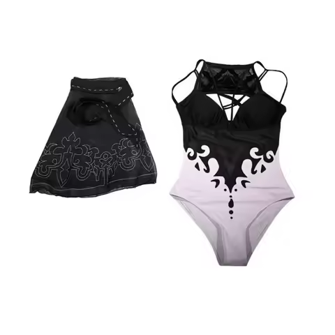 5;e,8\v,5/Game NieR:Automata YoRHa No.2 Type B Cosplay Costume 2B Doujin Summer Swimsuit Jumpsuits B