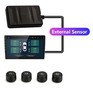 EKLEVA ระบบตรวจสอบความดันยางรถยนต์ USB Android TPMSตัวเซ็นเซอร์ภายนอกภายในสำหรับวิทยุเครื่องเล่น DVD