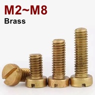 【♚】M2~M8 Brass Slotted cheese head screw GB65 Brass screw Brass bolt M2 M2.5 M3 M4 M5 M6 M8