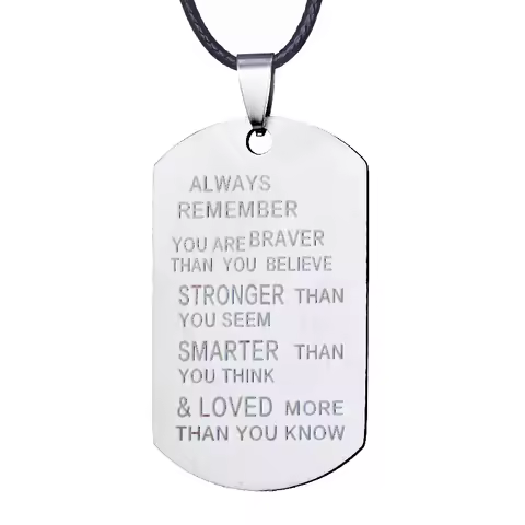 Hot Jewelry Stainless steel Pendant I Love You Always Forever Necklace For Men Women Dog Tags Army G