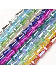 50 piezas de cuentas de cristal de vidrio de color AB de 4 * 8 mm para hacer joyas DIY, suministros para hacer collares y pulseras