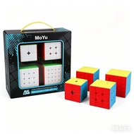 Mogu Yimei Magic Cube Rubik 3x3 2x2 4x4 5x5 Combination Set, Smooth Solid Color Rubiks Speed Cubes, 