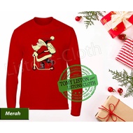 Santa santa santa Claus Christmas T-shirt, long Catholic Christian Christian shirt