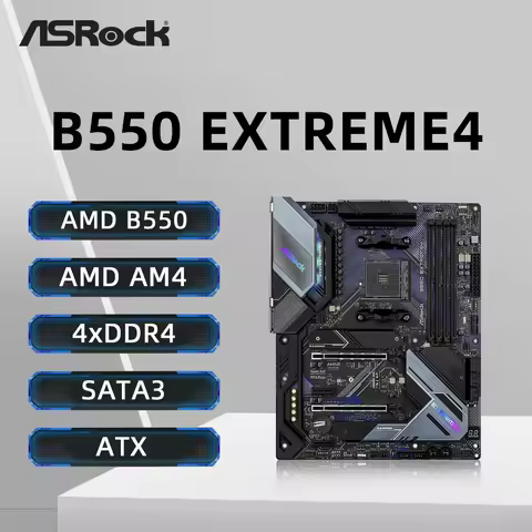 ASRock B550 EXTREME4 Motherboard Support Ryzen 5 5600X 5600G R7 5700X3D 5800X3D CPU DDR4 4733MHz M.2