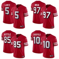 fux NFL San Francisco 49ers Game Jersey Garoppolo Lance Kittle Bosa Scarlet Football Tshirt Sports Tee Plus Size