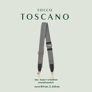 Tocco Toscano | WEBBING BAG STRAP (THIN) สายกระเป๋า สายคล้องกระเป๋าอะไหล่ทอง สายสะพายไนลอน ลายโมโนแก