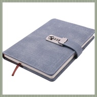 H3(QJWR) Password Notebook Paper Lockable Portable Book PU Diary Lock Traveler Journal Weekly Planne
