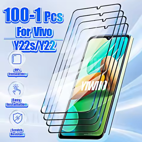 1-100Pcs Protective Tempered Glass for Vivo Y22S Y22 Y 22 Global Europe Screen Protectors Front Case