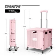 全城熱賣 - 45L 多功能折疊購物車 超市便攜折疊購物車 買菜車小拉車 萬向輪塑膠拉桿車小推車 輕便拉桿車 寵物手推車 環保袋 野餐車 慳位工具車 手推車 型格簡約 露營車 餐車 燒烤車 寵物車