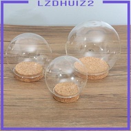 [Lzdhuiz2] Glass Cloche Bell Jar Dome Flower Preservation Vase with Wooden Base