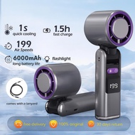 Rechargeable 199 Gear Wind Speed Electric Fan Digital Display Adjustable Turbo Portable Fan